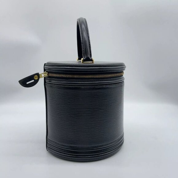 Authentic Louis Vuitton Epi Noir Cannes M48032 Cosmetic HandBag W/Bag - Picture 9 of 11